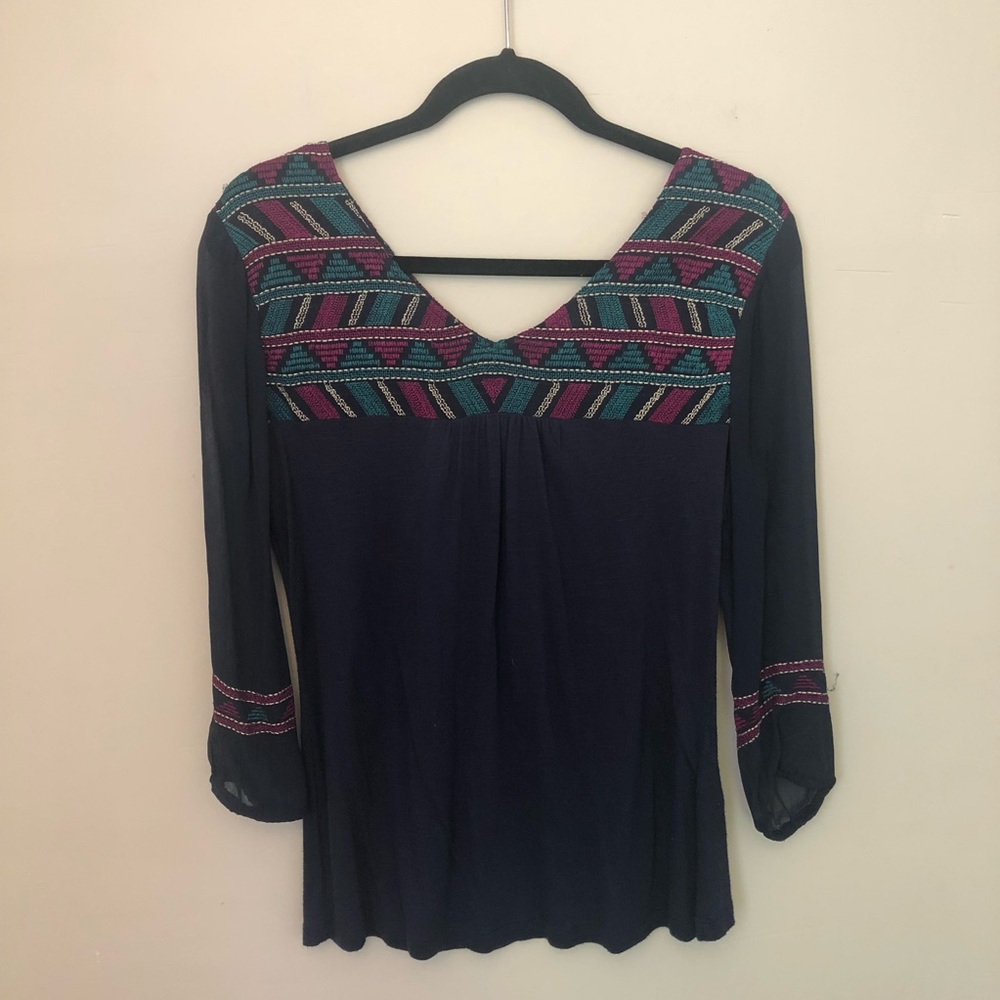 Lucky Brand V-Neck Blouse